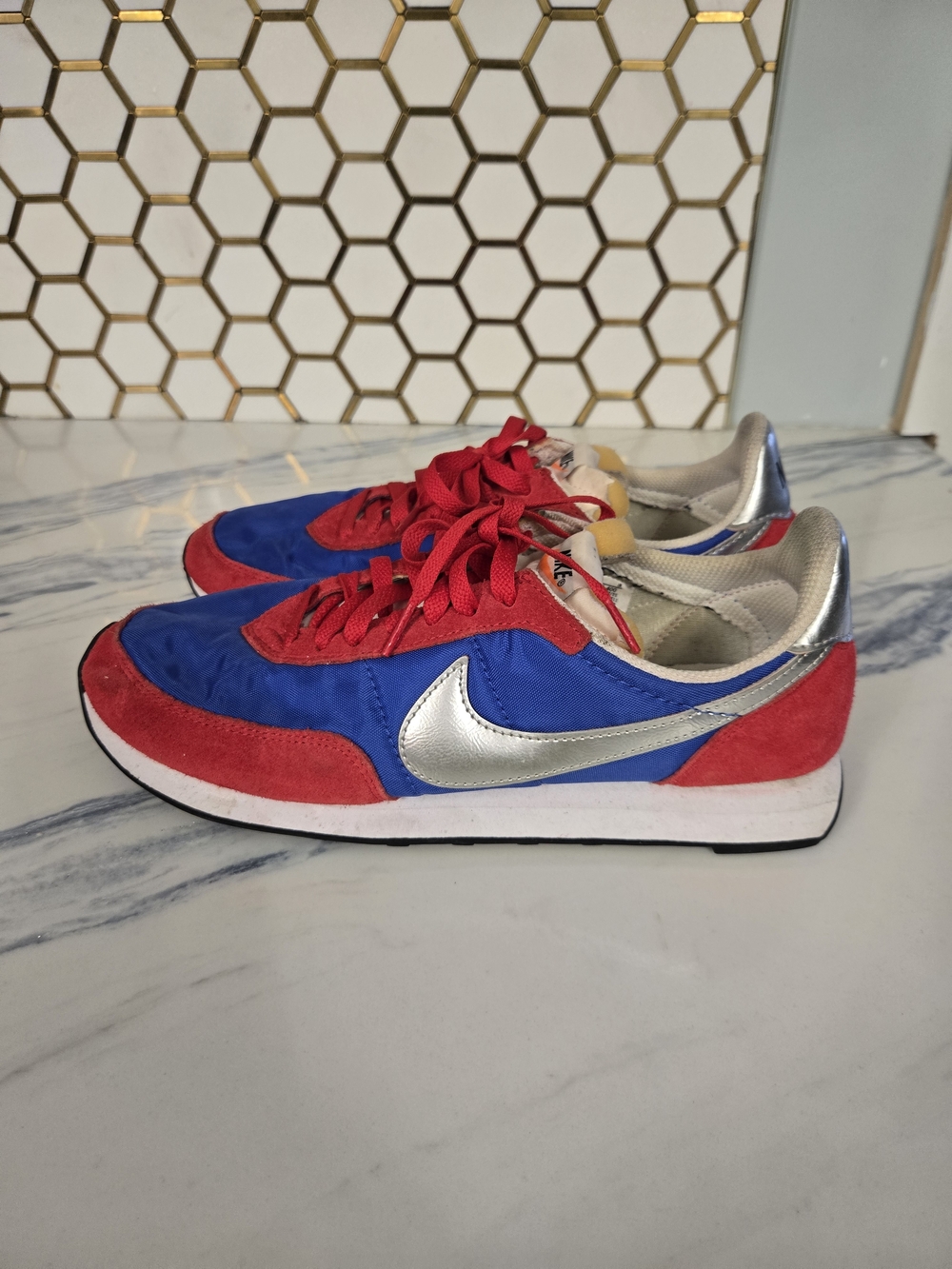Nike Men’s Retro Runner Sneaker - Red, Blue & Silver
